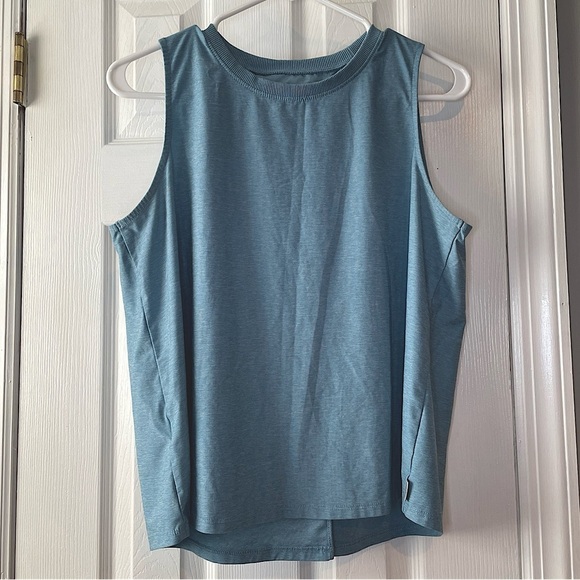 Eddie Bauer Tops - Eddie Bauer Split Back Tank Top Teal Sleeveless High Neck Size Women’s Medium